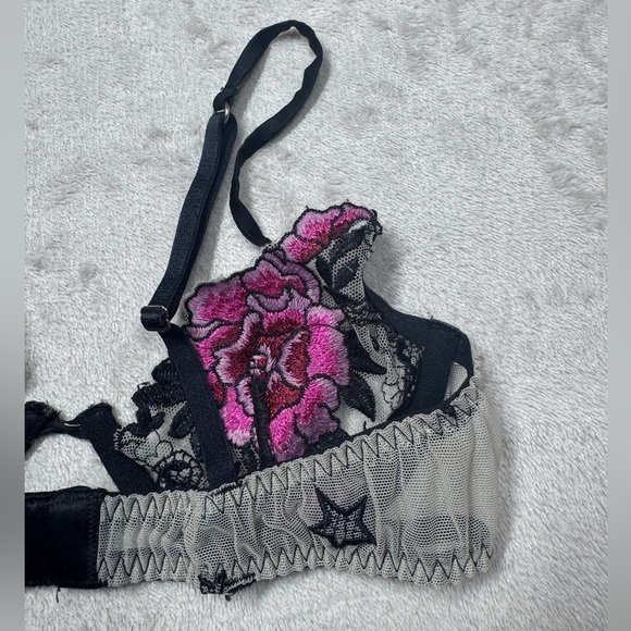 Fleur du Mal Pink and Black Lace Bra - Picture 10 of 15